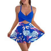 NINONERA Riviera Wrap Swimdress - Blue,floral