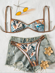 NINONERA PetalLine Floral Bikini Set - Brown