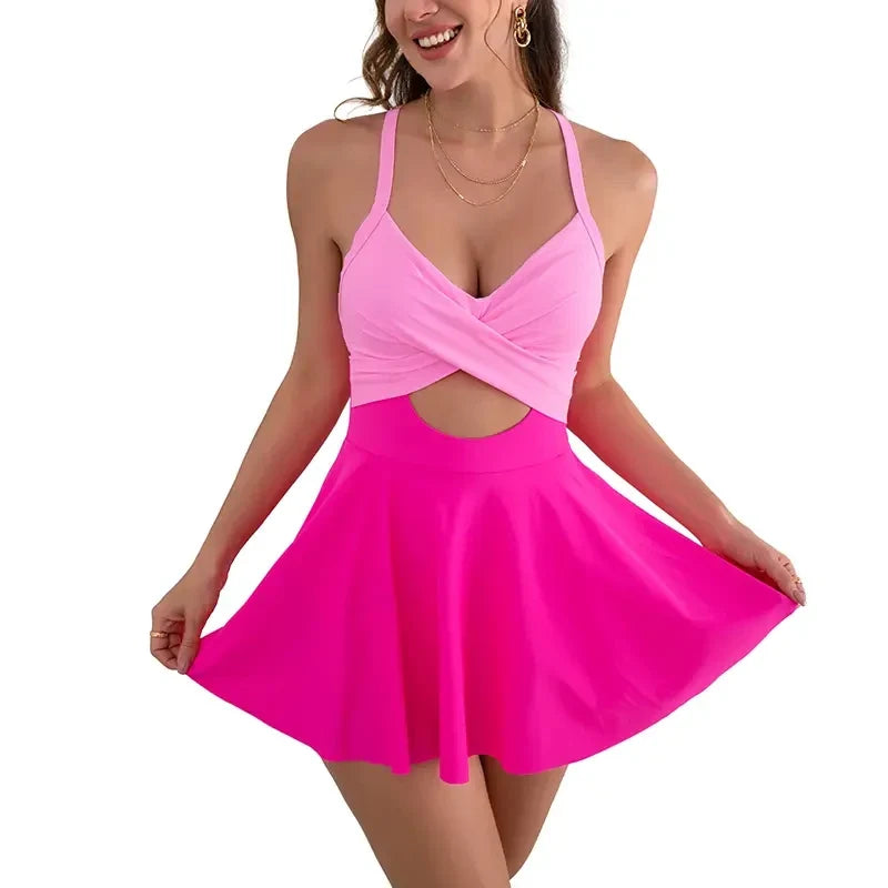 NINONERA Riviera Wrap Swimdress - Hot Pink