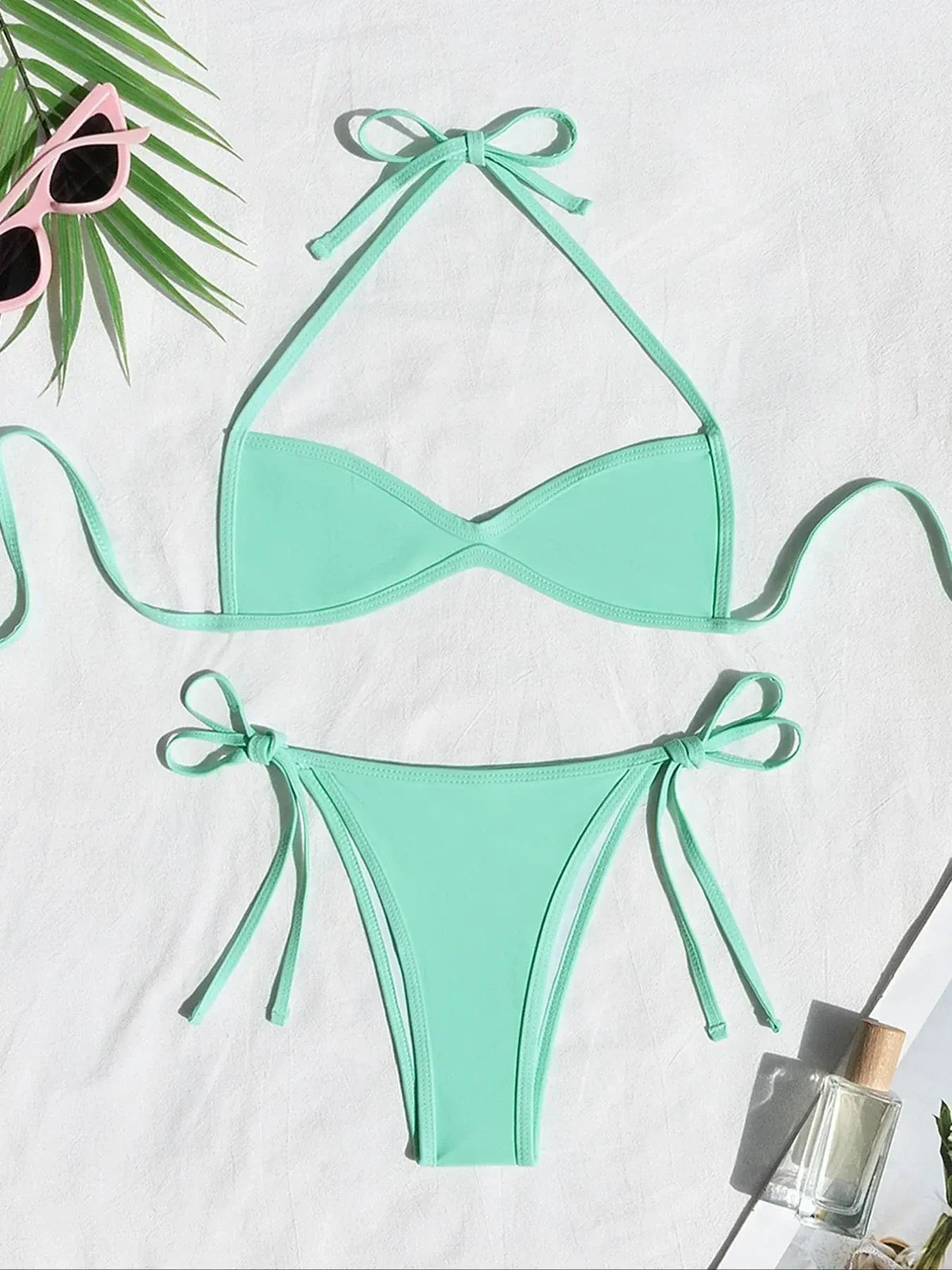 NINONERA HighTide Tie-Side Bikini Set - Mint Green