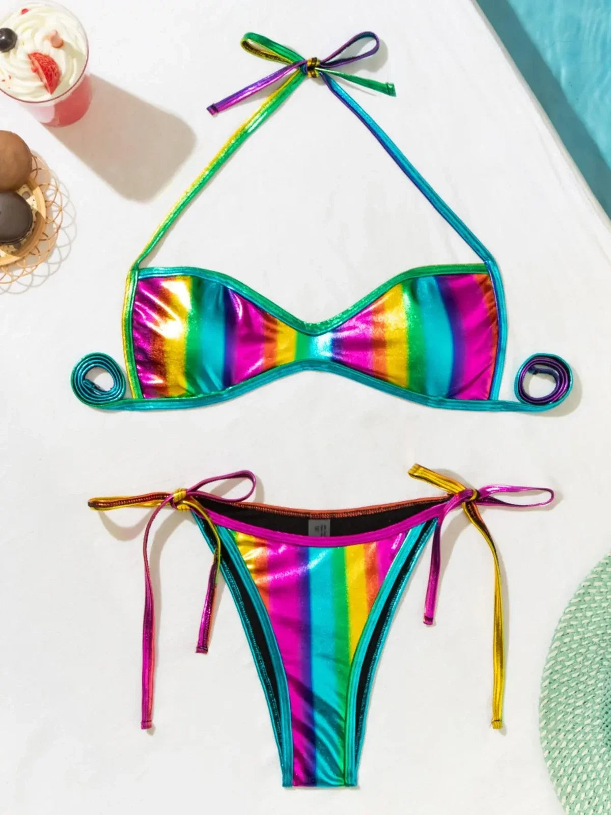 NINONERA HighTide Tie-Side Bikini Set - Multicolor