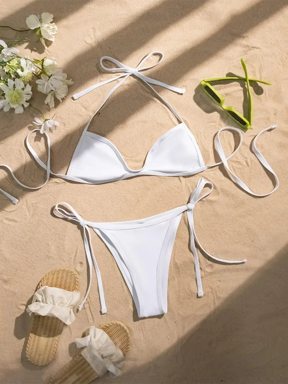 NINONERA HighTide Tie-Side Bikini Set - Off White
