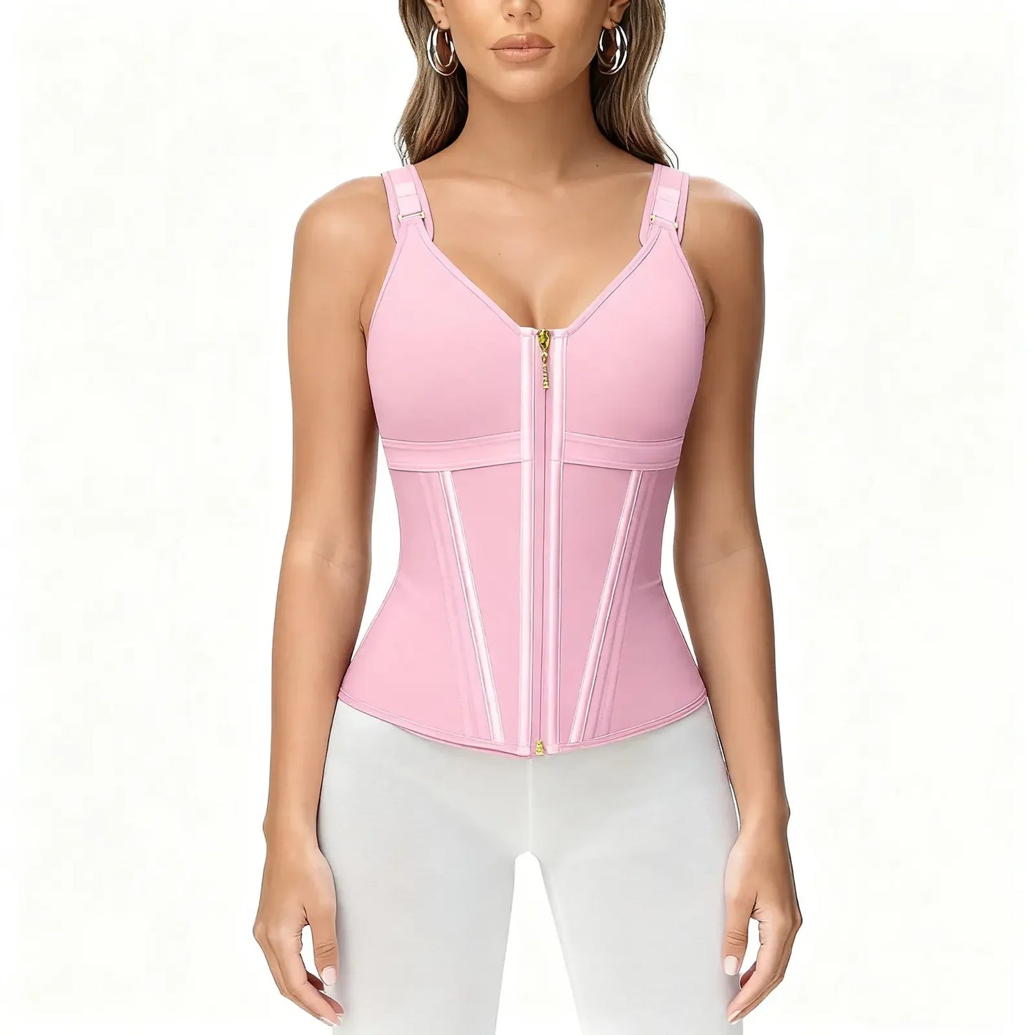 NINONERA Silhouette Zip Waist Trainer - pink