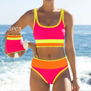 NINONERA Coastline Colorblock 3-Piece Swim Set - Red