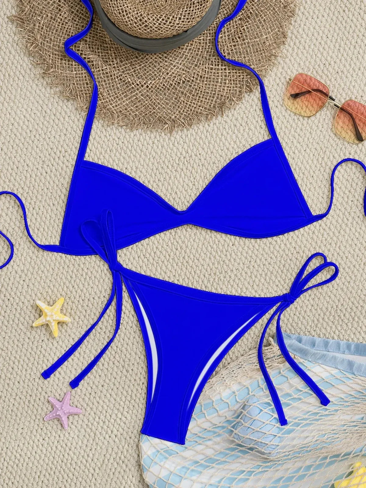 NINONERA HighTide Tie-Side Bikini Set - Royal Blue
